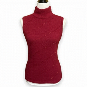 Vintage Rampage Sleeveless Angora Turtleneck Sweater Red 90s Y2K Women’s Size M